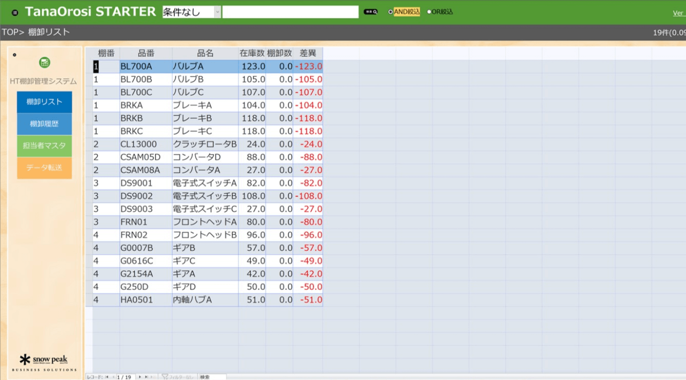 棚卸管理システム／機能 | スノーピークビジネスソリューションズ