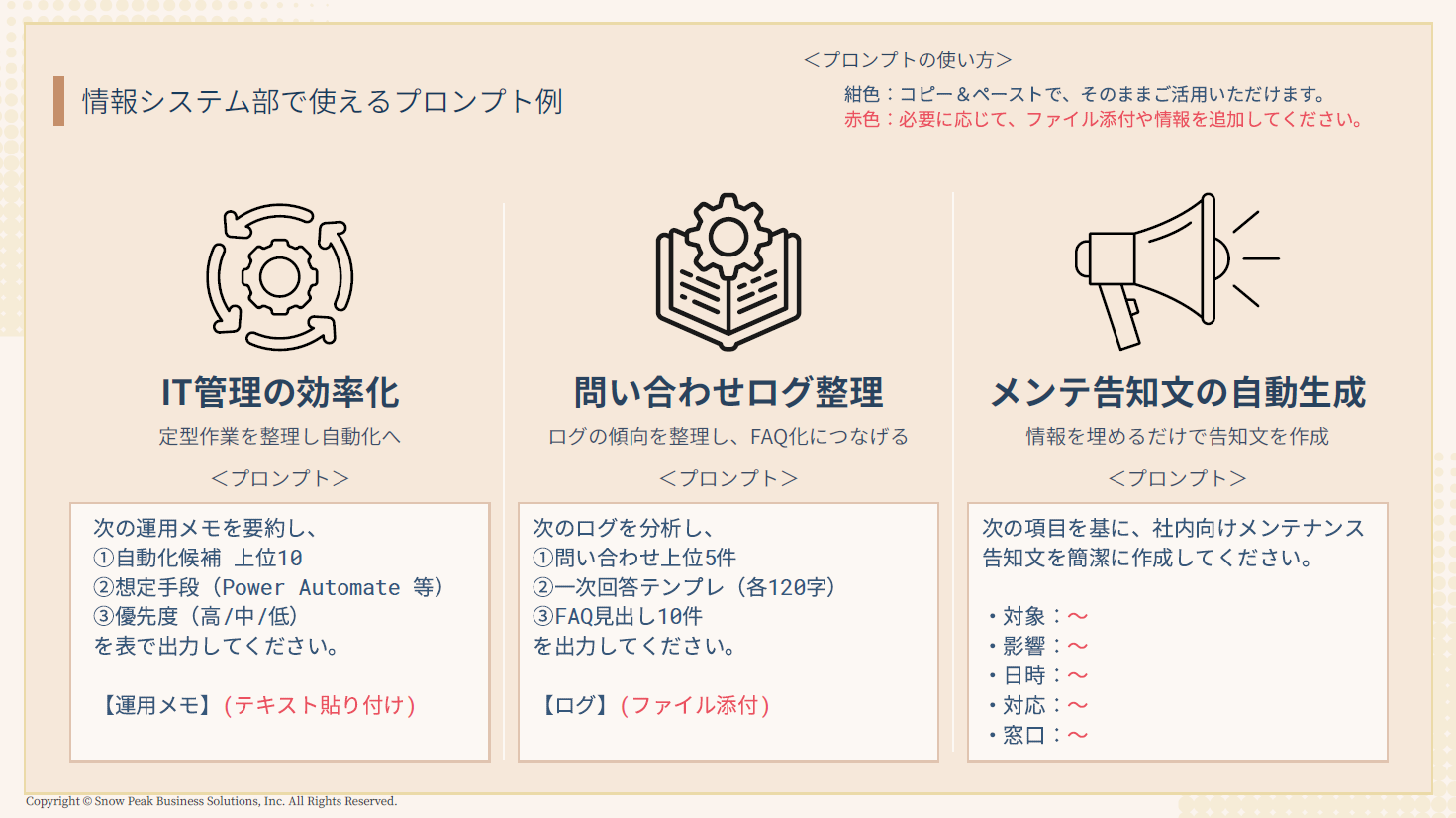 Copilot Chat 活用ガイド
- 部門別テンプレ付き -
