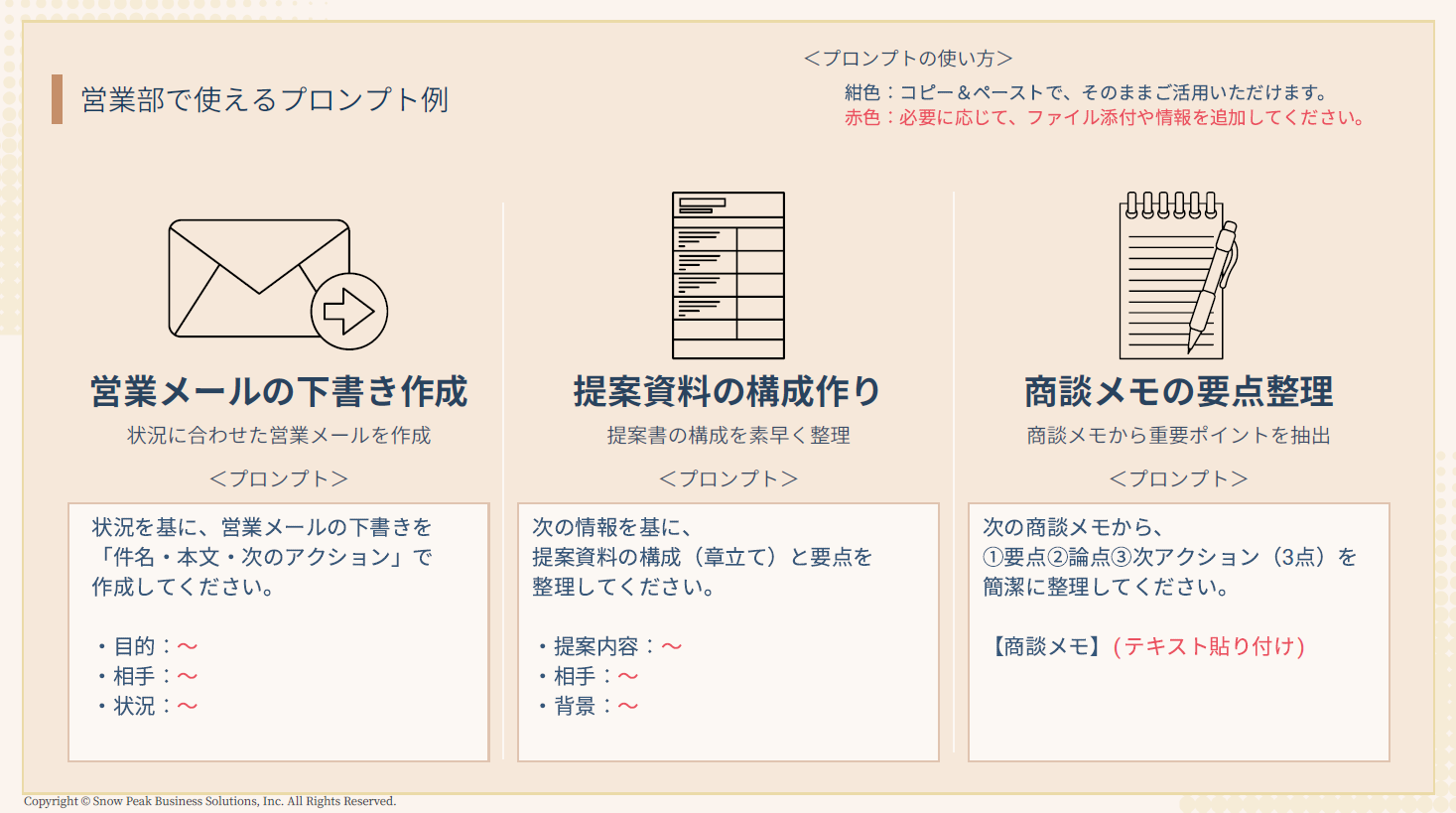 Copilot Chat 活用ガイド
- 部門別テンプレ付き -